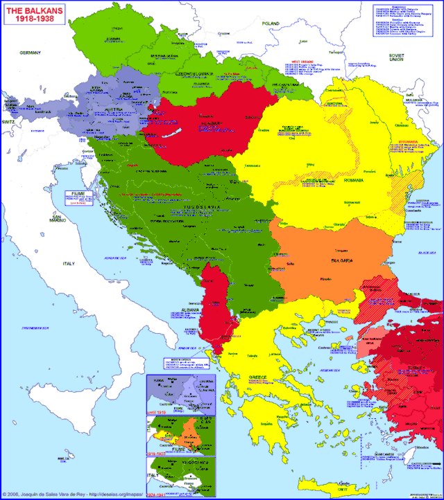 Hisatlas - Map of Balkan Peninsula 1918-1938