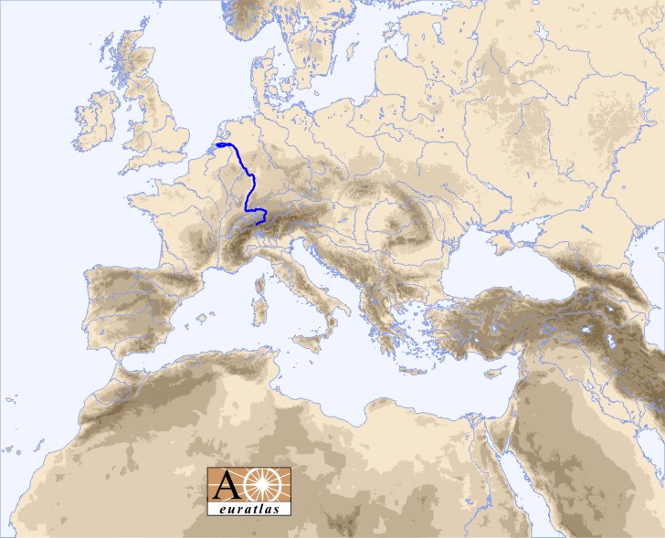 Europe Atlas: the Rivers of Europe and Mediterranean Basin - Rhine