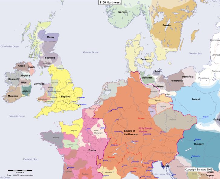 Map Of Europe 1100 Ad Map With States