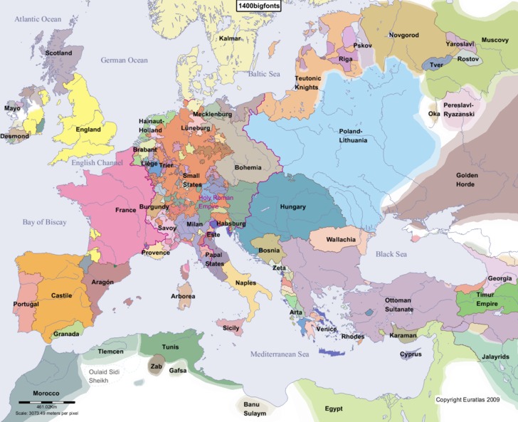 Euratlas Periodis Web - Map of Europe in Year 1400
