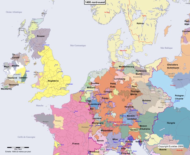 Euratlas Periodis Web Carte D Europe 1400 Nord Ouest