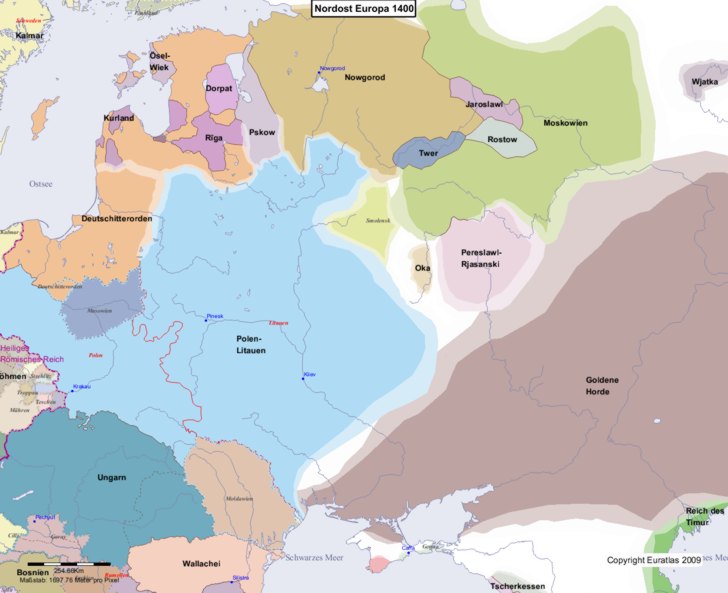 Karte von 1400 Nordost