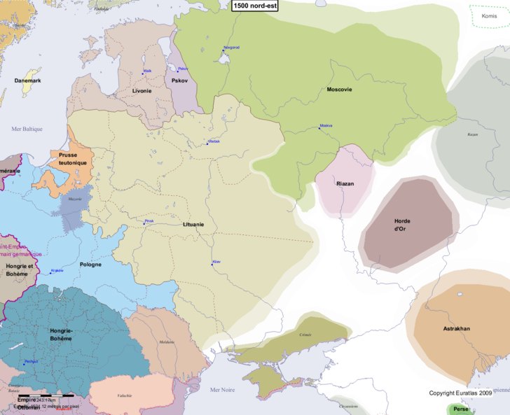 Euratlas Periodis Web - carte d'Europe 1500 nord-est