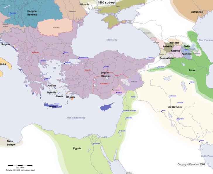 Euratlas Periodis Web - carte d'Europe 1500 sud-est