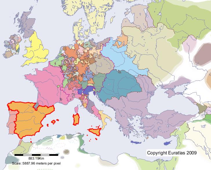 Euratlas Periodis Web Map Of Spain In Year 1500