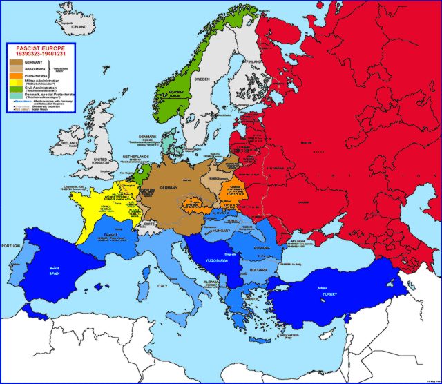 Карта фашистской европы