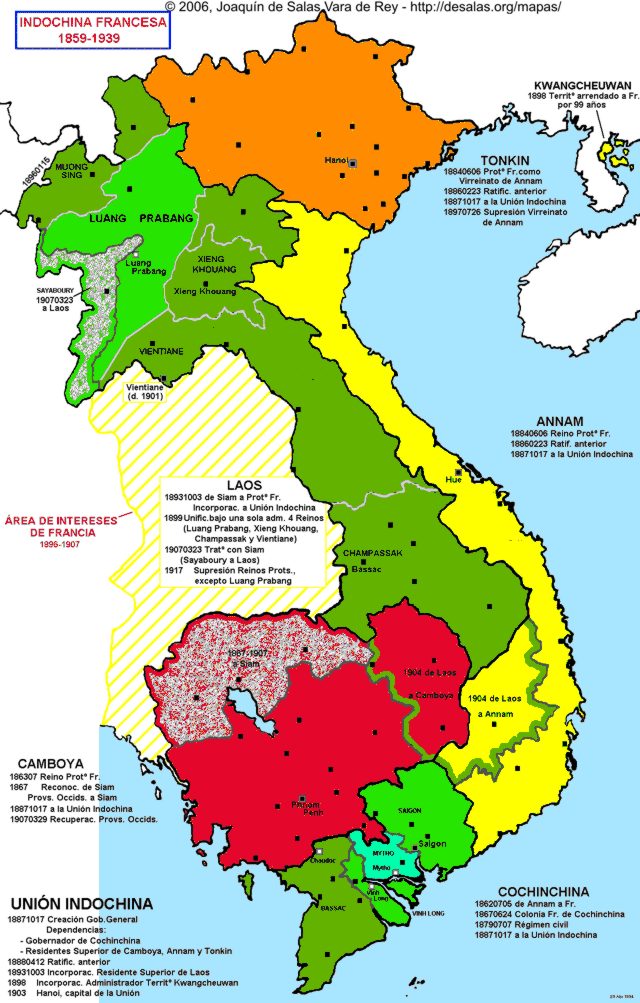 Hisatlas - Mapa de Indochina 1939