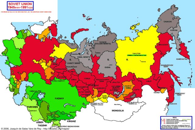 Soviet Union Republic's Map